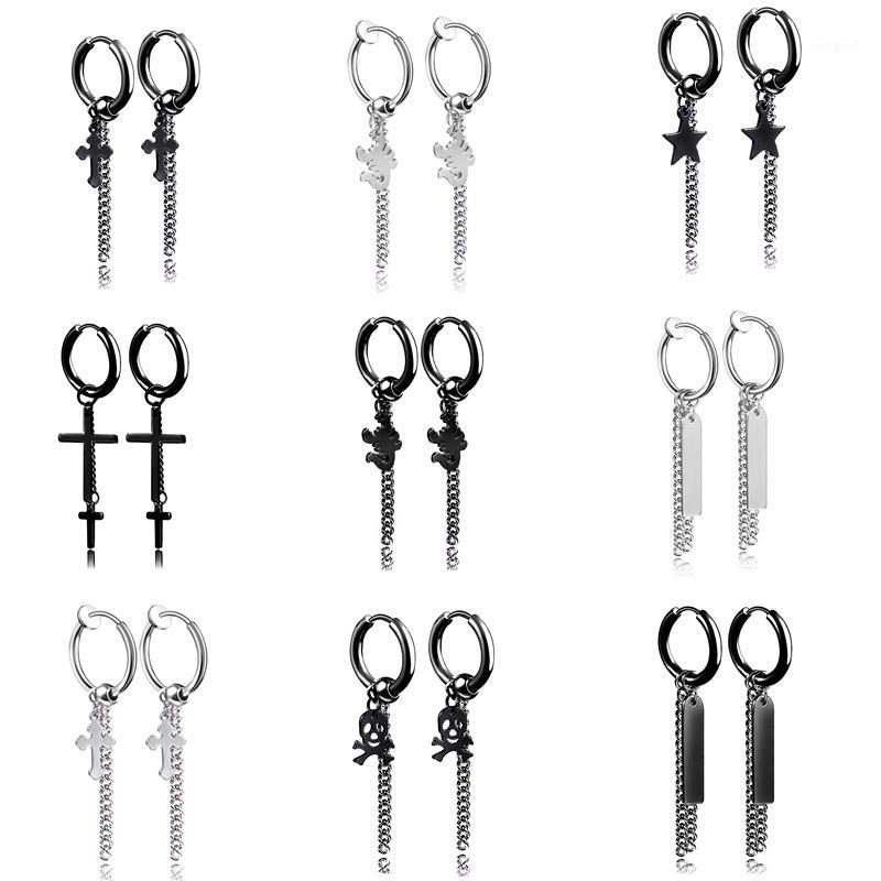 Hoop & Huggie PUN Stainless Steel Earrings Men's Cross Skull Round Head Tag Star Korean Female Long Tassel Chain1
Hoop & Huggie PUN Stainless Steel Earrings Men's Cross Skull Round Head Tag Star Korean Female Long Tassel Chain1