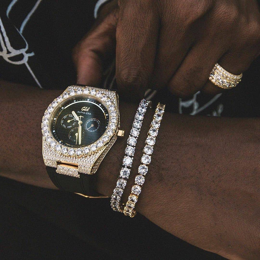 Men's Triple Row Tennis Cubic Zirconia CZ Hiphop Jewelry Charm Bracelet Crystal Fashion 4