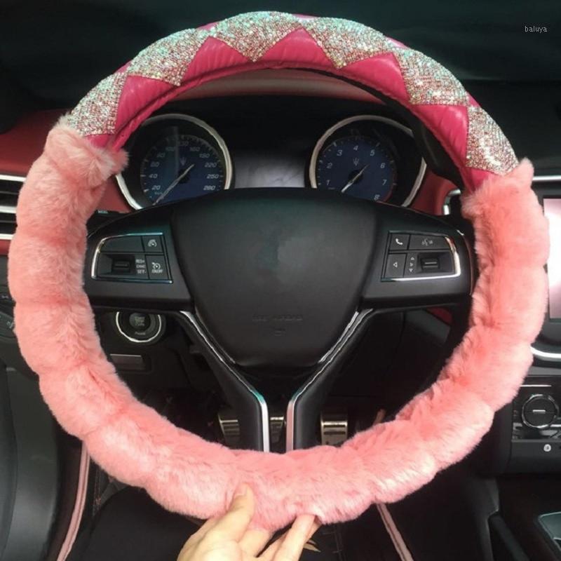 Winter Plush Car Steering Wheel Cover Warm Pink Furry Steering Cover Case with Rhinestones Crystals for Women Lady1
Winter Plush Car Steering Wheel Cover Warm Pink Furry Steering Cover Case with Rhinestones Crystals for Women Lady1