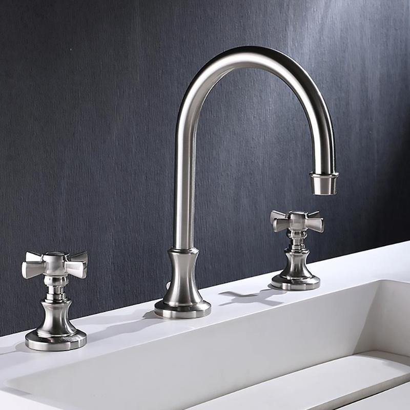 3 Holes 2 Lever Handles Widespread Bathroom Faucet Toilet Kitchen Hot Cold Water Brass Faucet180821306
3 Holes 2 Lever Handles Widespread Bathroom Faucet Toilet Kitchen Hot Cold Water Brass Faucet180821306