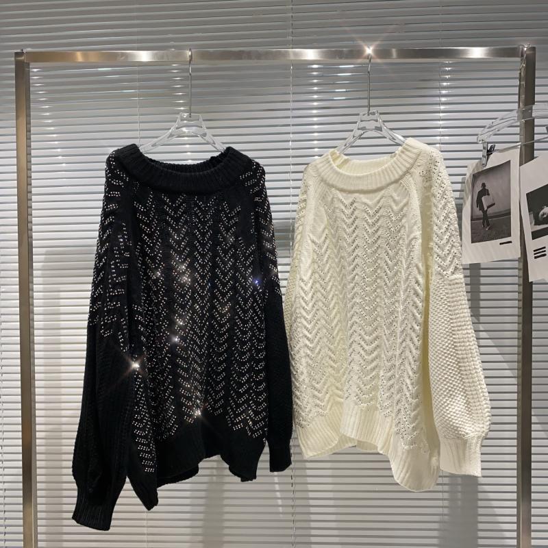 2020 New Wave Water Diamond Hot Drill Knitting Flower Collar Loose Thick Needle Knitted Sweater Female Jumper, Black
2020 New Wave Water Diamond Hot Drill Knitting Flower Collar Loose Thick Needle Knitted Sweater Female Jumper, Black