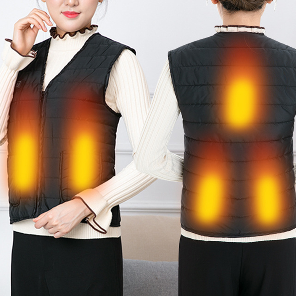 Men Jacket Smart Heating Cotton Vest USB Infrared Electric Heating Vest Women Outdoor Flexible Thermal Winter Warm Jacket Coat 201120
