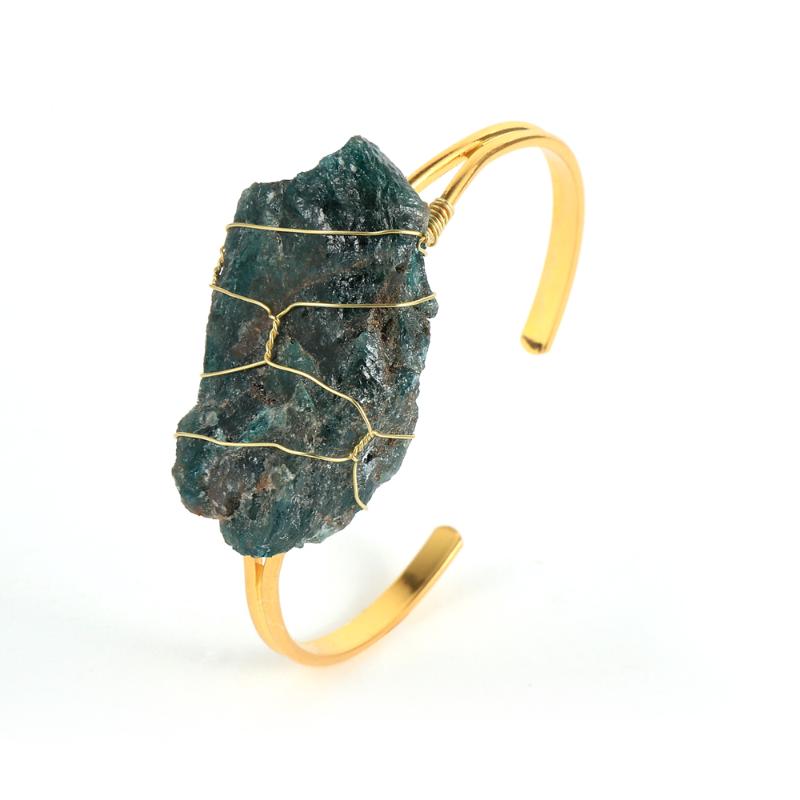 Handmade Copper Wire Wrap Irregular Original Natural Blue Apatite Tiger Eye Stone Open Bangles For Women Gold
Handmade Copper Wire Wrap Irregular Original Natural Blue Apatite Tiger Eye Stone Open Bangles For Women Gold