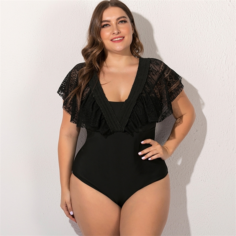 Wipalo XL-4XL Vintage Plus Size Women'S One Piece Swimsuit Off Shoulder Ruffled Bathing Suits Summer Casual Beach Swimwear Y200824, Black
Wipalo XL-4XL Vintage Plus Size Women'S One Piece Swimsuit Off Shoulder Ruffled Bathing Suits Summer Casual Beach Swimwear Y200824, Black