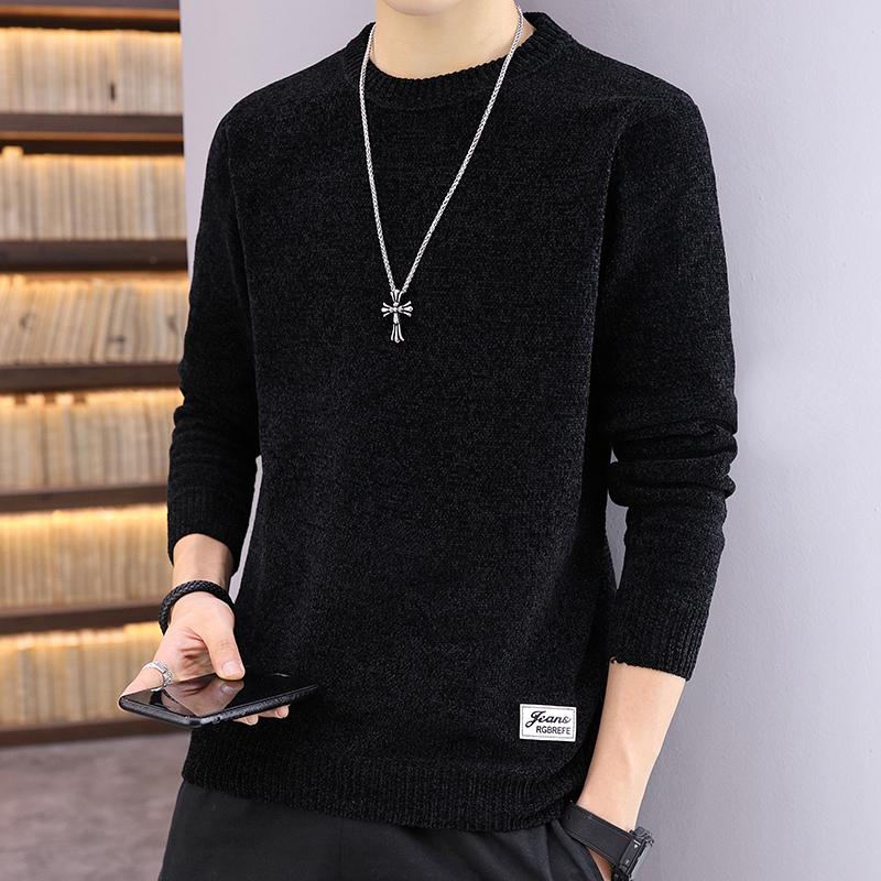 Men Winter Sweaters Pullovers O-neck Casual Sweaters Good Quality Men Black Slim Fit Warm Pullovers Size 3XL