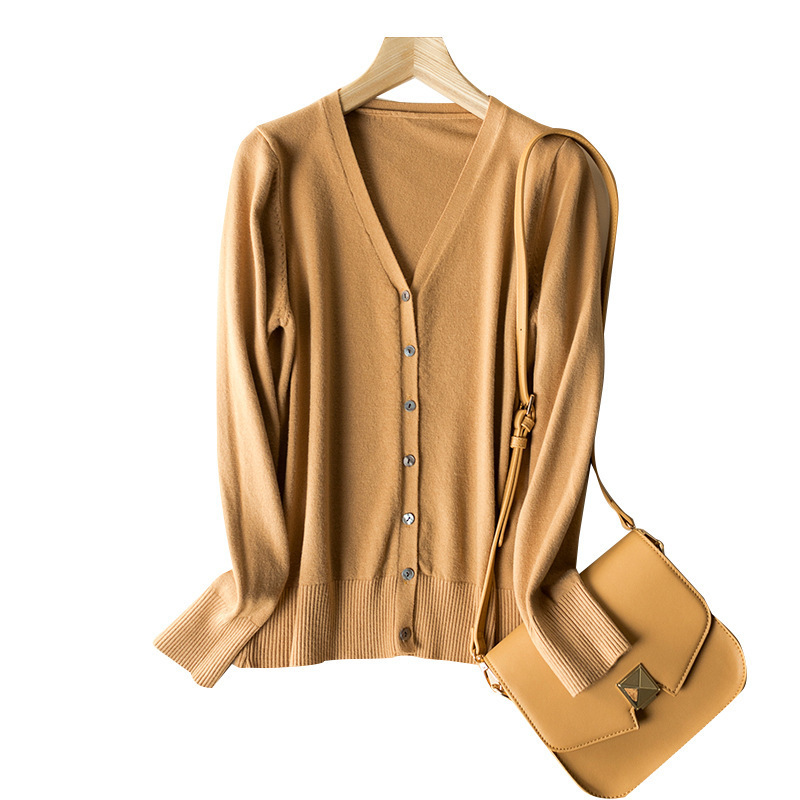 New Cashmere Cardigan Women's V-Neck Loose Korean Joker Short Sweater Knitted Cardigan Jacket for Fall/Winter 201224