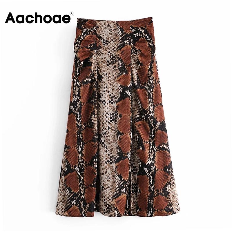 Aachoae Women Fashion Snake Print Midi Skirts 2020 High Waist Chic Pleated Skirt Female A-line Back Zipper Streetwear Skirt
Aachoae Women Fashion Snake Print Midi Skirts 2020 High Waist Chic Pleated Skirt Female A-line Back Zipper Streetwear Skirt