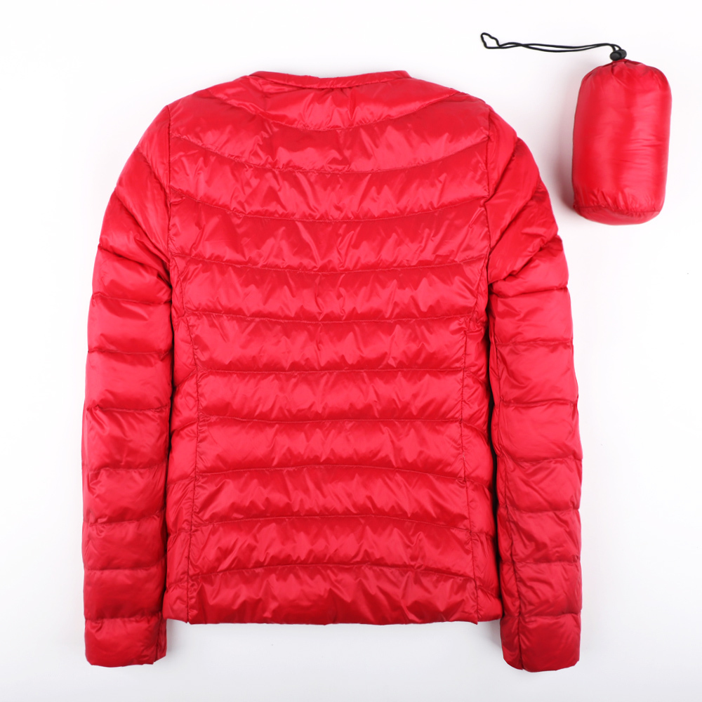 New Autumn Spring Ultra Light Down Jacket Women White Duck Down Coat Casual Collarless Warm 200923wtt