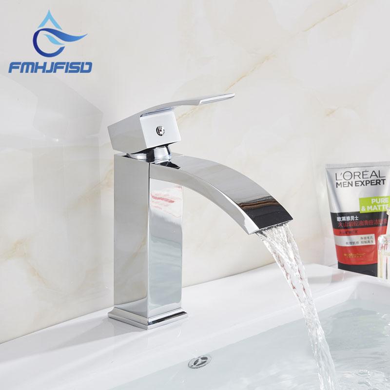 Chrome Basin Mixer Faucet Hot Cold Basin Tap Single Hole Vanity Sink Faucet Lead-Free Brass Bathroom Faucets
