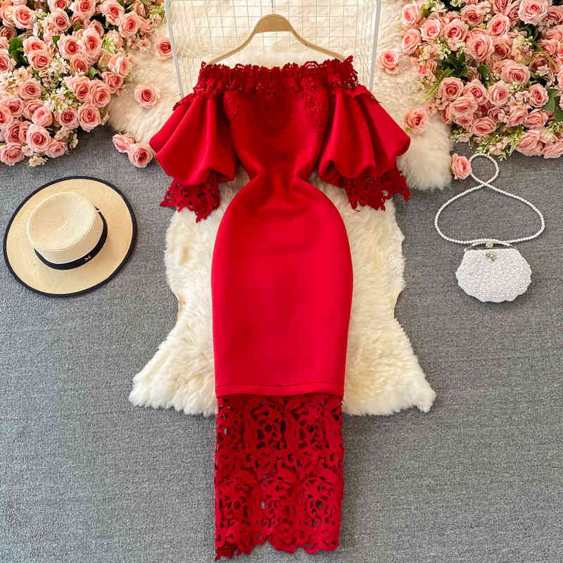 Sexy Hollow Out Lace Bodycon Long Dress Women Elegant Red Pink White Off Shoulder Patchwork Maxi Party Vestidos Autumn, Black;gray
Sexy Hollow Out Lace Bodycon Long Dress Women Elegant Red Pink White Off Shoulder Patchwork Maxi Party Vestidos Autumn, Black;gray