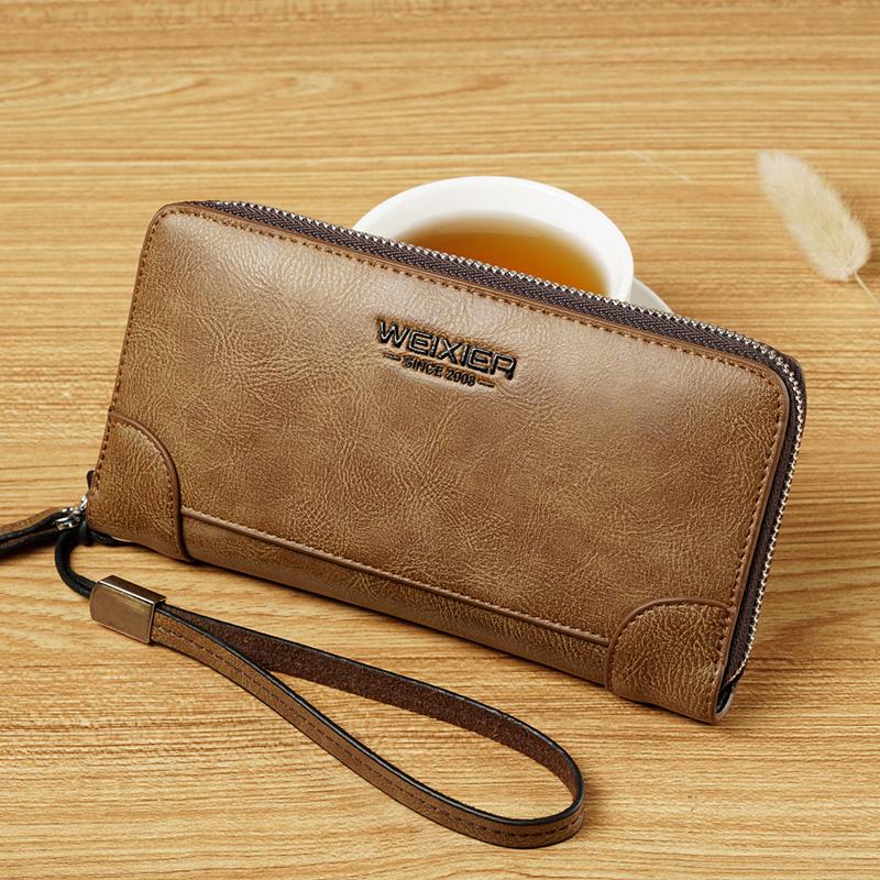 Men's Wallet Long Clutch Mobile Phone Bag Zipper Business Casual Clutch Hand Bag, Black
Men's Wallet Long Clutch Mobile Phone Bag Zipper Business Casual Clutch Hand Bag, Black