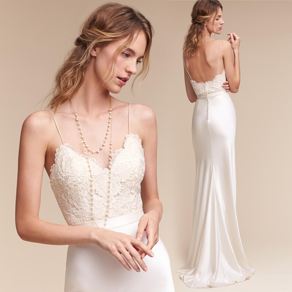 2021 Beach Mermaid Foreign Trade Sling Lace Slim Long Travel Light Wedding dress White Dress Banquet Light Wedding Dresses
2021 Beach Mermaid Foreign Trade Sling Lace Slim Long Travel Light Wedding dress White Dress Banquet Light Wedding Dresses
