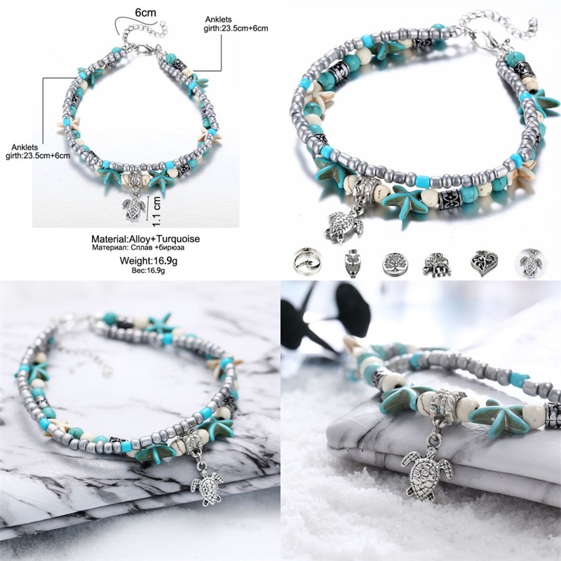 Double Deck Anklets Turtle Starfish Conch Beaded Yoga Beach Pendants Bracelet Women Resin Lucky Necklace Fashion Jewelry Ornament 1 8zxa M2, Red;blue
Double Deck Anklets Turtle Starfish Conch Beaded Yoga Beach Pendants Bracelet Women Resin Lucky Necklace Fashion Jewelry Ornament 1 8zxa M2, Red;blue