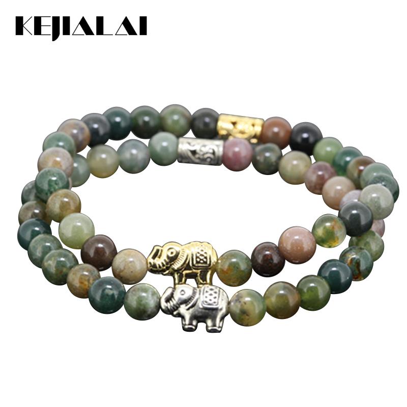 KEJIALAI New Beaded Gold Silver Color Elephant Animals Charm Girl Bracelet Natural 6mm Stone Beads Women Bracelet A0736
KEJIALAI New Beaded Gold Silver Color Elephant Animals Charm Girl Bracelet Natural 6mm Stone Beads Women Bracelet A0736