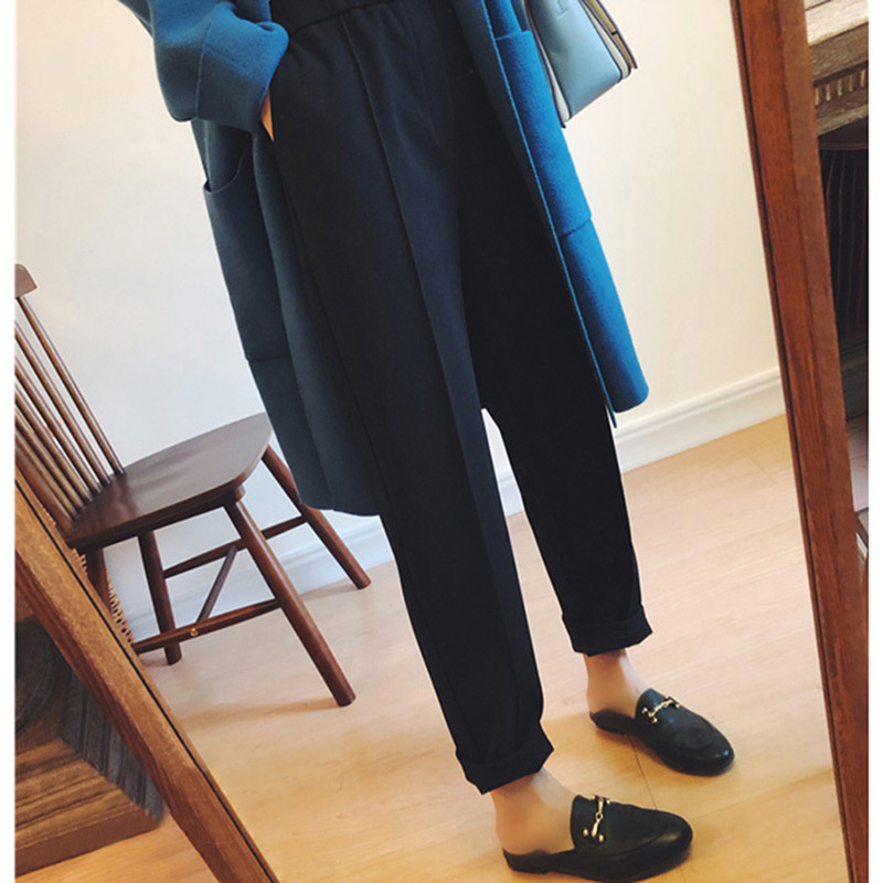 High Waist Ankle-length Pants Female Harem Autumn and Winter Women Thick Loose Casual Straight Suit 6991 50 210506