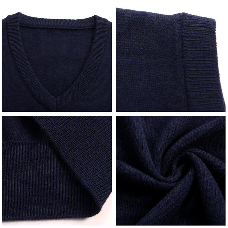 COODRONY Sweater Men Autumn Winter Warm Cashmere Woolen Mens Sweaters Classic Pure Color V-Neck Sleeveless Vest Pull Homme 91020 201117