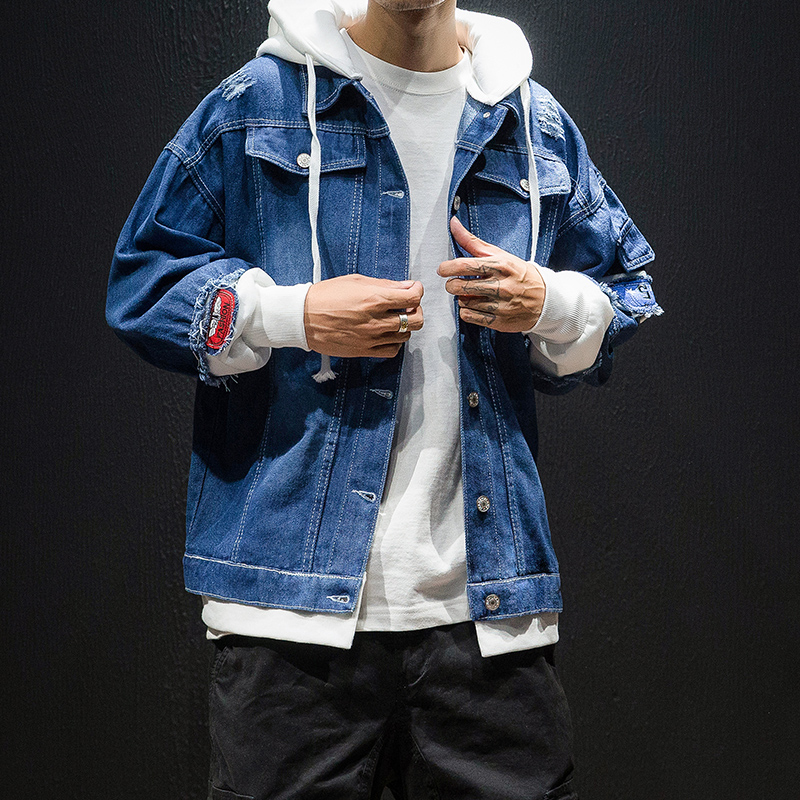 Mens Denim Jackets Mens Autumn New Fashion Casual Loose Hole Moto&Biker Denim Coats High Quality Cotton Patchwork Cowboy Jackets, Blue
Mens Denim Jackets Mens Autumn New Fashion Casual Loose Hole Moto&Biker Denim Coats High Quality Cotton Patchwork Cowboy Jackets, Blue