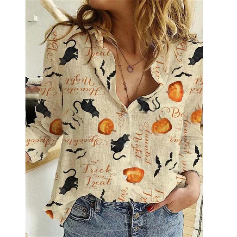 Fall 2020 Women Blouse Autumn Plus Size Shirt Halloween Christmas Shirts Leisure Oversize Fashion Top Lapel Print Blouses Blusas, Orange
Fall 2020 Women Blouse Autumn Plus Size Shirt Halloween Christmas Shirts Leisure Oversize Fashion Top Lapel Print Blouses Blusas, Orange