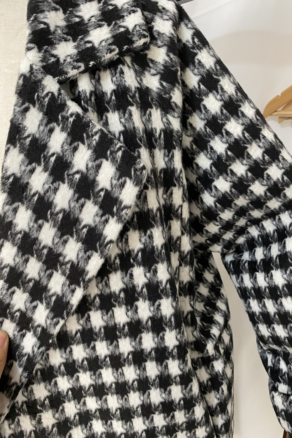Women's woolen coat mid-length women's 2020 autumn and winter new thick woolen coat contrast color woolen coat LJ201128