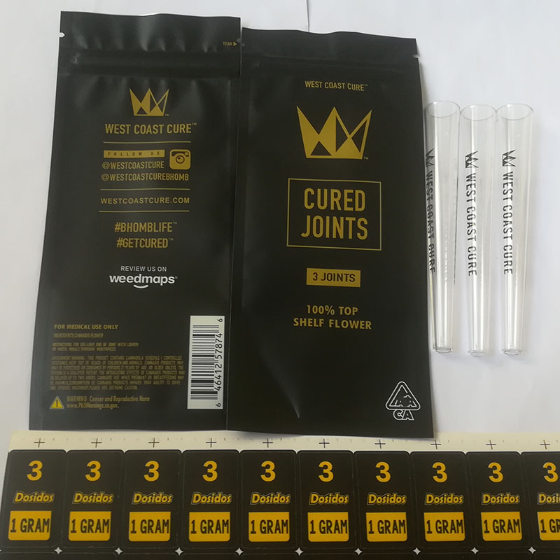 West Coast Cure Joints 3pcs 1pc Joint pre roll tube Zipper mylar bags Packaging moonrock clear cone prerolling tubes empty
West Coast Cure Joints 3pcs 1pc Joint pre roll tube Zipper mylar bags Packaging moonrock clear cone prerolling tubes empty