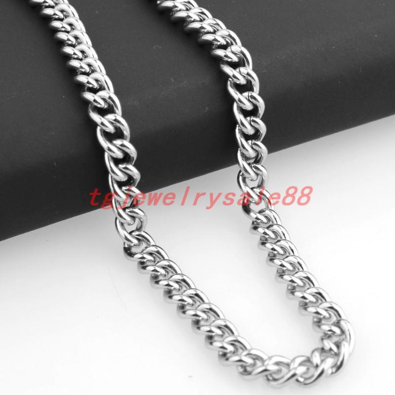 7mm Wide Womens Mens Silver Color Cut Cuban Curb Link Chain Stainless Steel Bracelet Or Necklace Jewelry Custom Sizes 7-40
7mm Wide Womens Mens Silver Color Cut Cuban Curb Link Chain Stainless Steel Bracelet Or Necklace Jewelry Custom Sizes 7-40