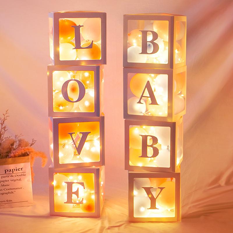 Transparent DIY Led White Box Baby Boy Girl 1st Birthday Party Decoration Kids Love Wedding Balloons Name Box Baby Shower Supply
Transparent DIY Led White Box Baby Boy Girl 1st Birthday Party Decoration Kids Love Wedding Balloons Name Box Baby Shower Supply