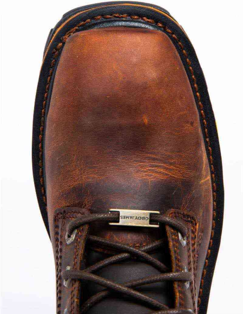 Men's Handmade PU Brown Round Head Lace-up High-top Low-heel Non-slip Comfortable and Fashionable Casual Short Boots XM224 211229