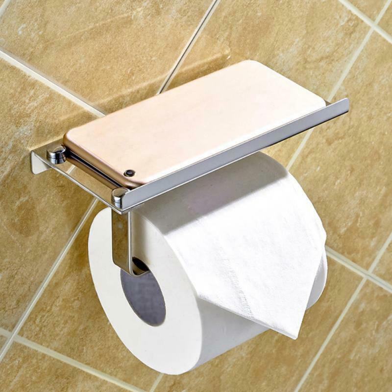 Wall Mounted Toilet Paper Holder Stainless Steel Tissue Holder Paper Roll Rack Bathroom Toilet Roll Dispenser with Phone Shelf
Wall Mounted Toilet Paper Holder Stainless Steel Tissue Holder Paper Roll Rack Bathroom Toilet Roll Dispenser with Phone Shelf
