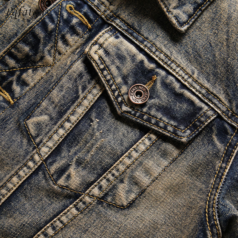 New Men Vintage Sets Embroidered Red Crowned Crane Hole Distressed Jackets + Embroidered Tiger Jeans Mens Clothing 2 Piece Set LJ201124