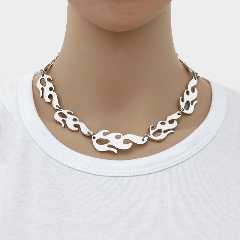 Fashion flame shape necklace hiphop hip hop street titanium steel collar necklace pendant jewelry hot sale
Fashion flame shape necklace hiphop hip hop street titanium steel collar necklace pendant jewelry hot sale