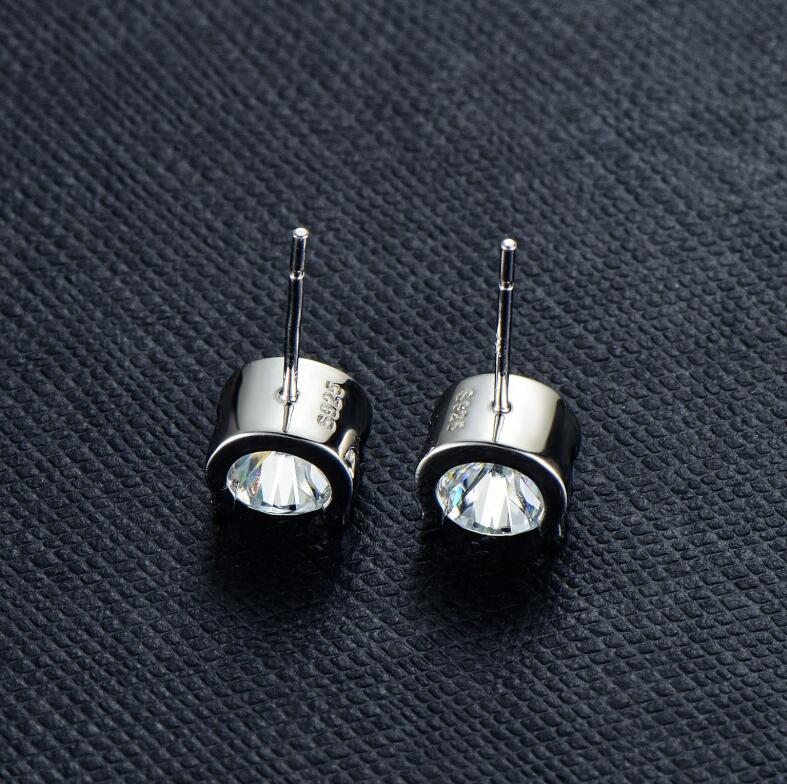 Sterg Sier S 2CT Moissanite Dia Earring Wedding Engagement Earrings Eent Cut Snow Round Hip Hop