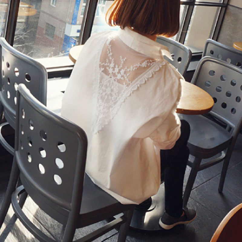 OL women blouse shirt fashion long sleeve V-neck women's tops white hollow out 5XL plus size women's clothing blusas D95 30 201125