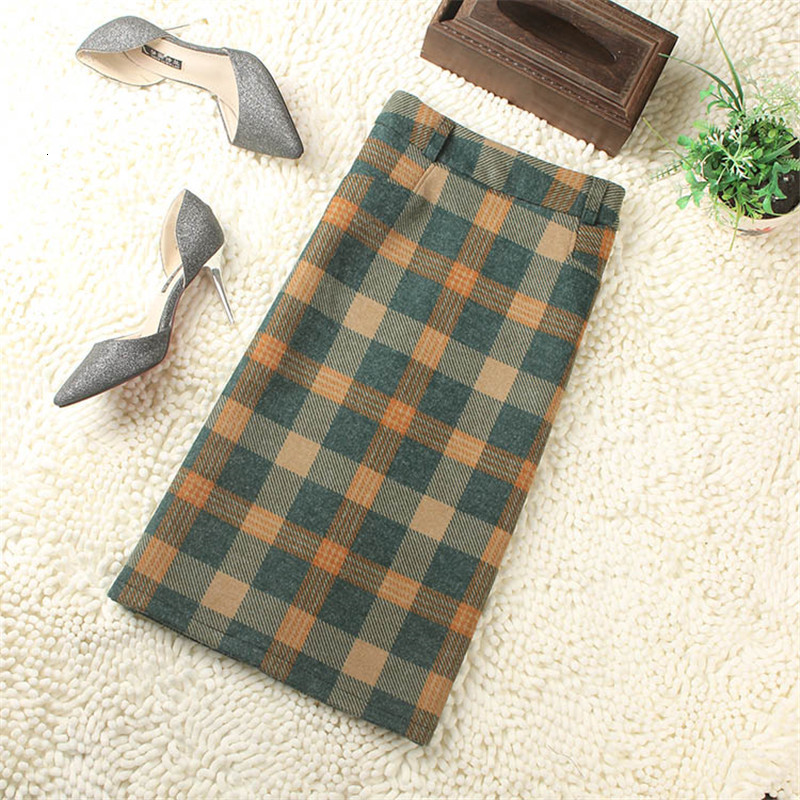 2021 New Women' Woolen Autumn Winterthick Lattice Mid-length High Waist Female Elegant Sexy Split Wool Plaid Skirts Y52 29hg, Green
2021 New Women' Woolen Autumn Winterthick Lattice Mid-length High Waist Female Elegant Sexy Split Wool Plaid Skirts Y52 29hg, Green
