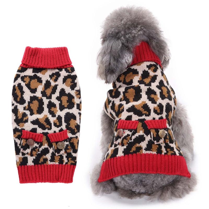Fall Winter Leopard Pattern Dog Warm Sweater Pet Turtleneck Sweaters Knitwear 449C, As pic
Fall Winter Leopard Pattern Dog Warm Sweater Pet Turtleneck Sweaters Knitwear 449C, As pic