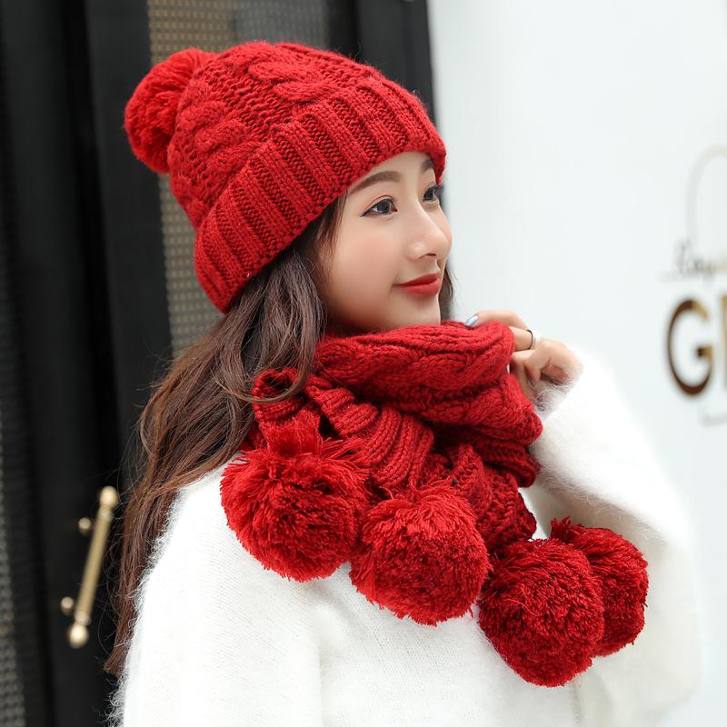 2020 New Arrival Two-piece Scarf Hat Set Children Women Beanies PomPon Knitted Hats Autumn and Winter Warm Hats, Fur ball red
2020 New Arrival Two-piece Scarf Hat Set Children Women Beanies PomPon Knitted Hats Autumn and Winter Warm Hats, Fur ball red