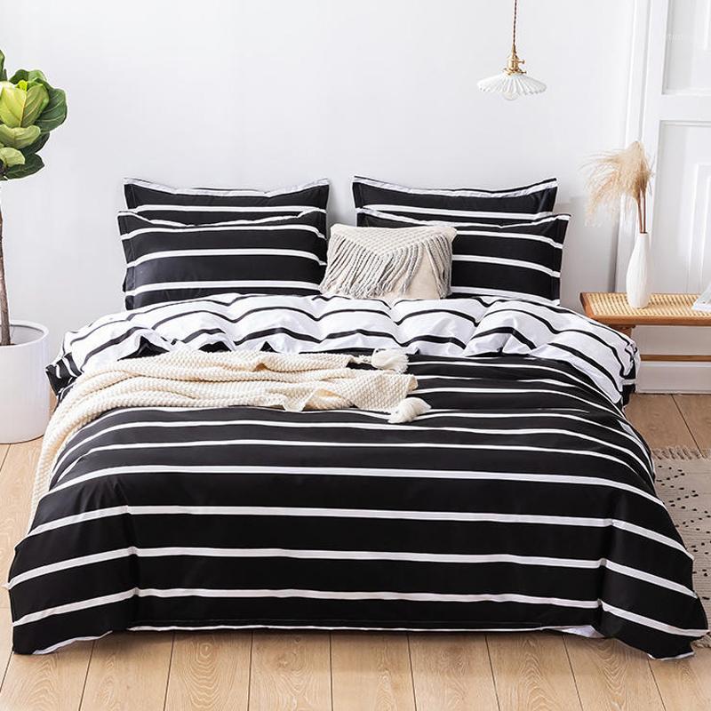 classic 3/4pcs polyester&cotton black white stripe bedding set duvet cover set bed linen bed sheet1, Youshang0294
classic 3/4pcs polyester&cotton black white stripe bedding set duvet cover set bed linen bed sheet1, Youshang0294