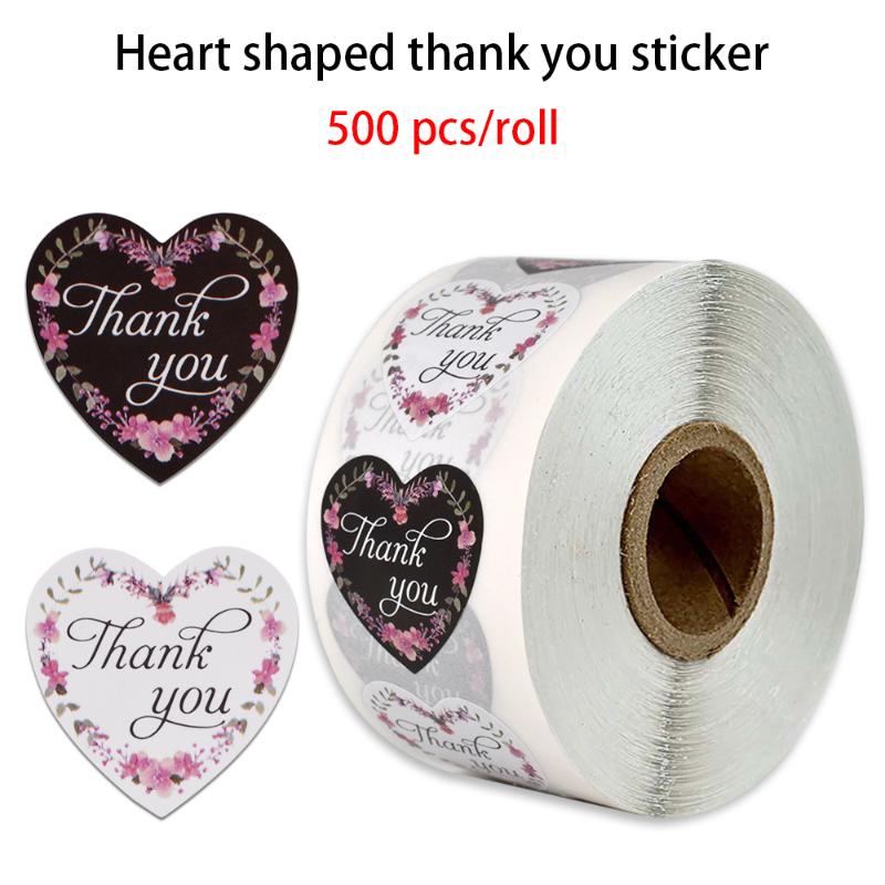 500pcs / roll heart-shaped black and white thank you sticker sticker seal label for wedding party decoration stationery
500pcs / roll heart-shaped black and white thank you sticker sticker seal label for wedding party decoration stationery