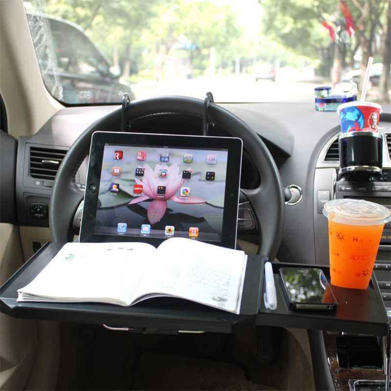 Car Foldable Car Table Tray Portable Pad Laptop Notebook Food Tray for Cars Vehicle Fits Most Vehicles with Drawer Hook