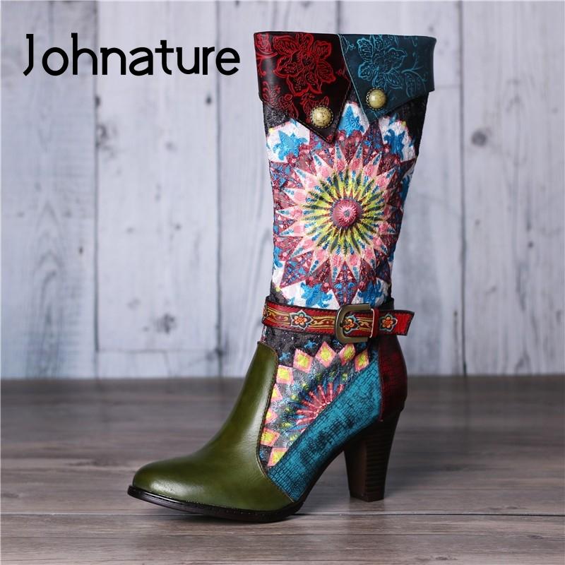 Johnature Women Shoes Long Boots Genuine Leather 2020 New Winter Warm Mixed Colors Embroidery Cloth Zip Vintage Platform Boots, Multi
Johnature Women Shoes Long Boots Genuine Leather 2020 New Winter Warm Mixed Colors Embroidery Cloth Zip Vintage Platform Boots, Multi