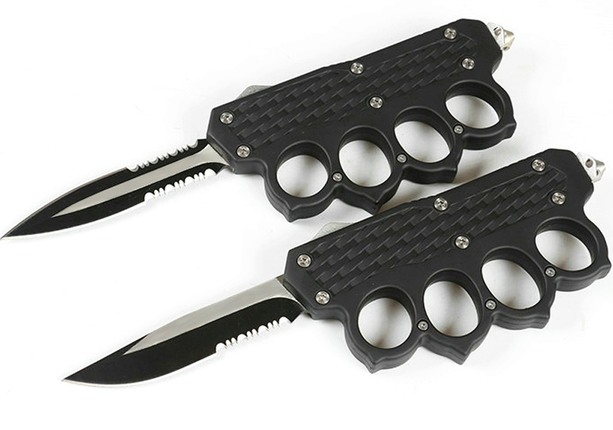 Top Quality Knuckle AUTO Tactical Knife 440C Double Action/Single Edge Serrated Blade EDC Pocket Gift Knives With Nylon Bag
Top Quality Knuckle AUTO Tactical Knife 440C Double Action/Single Edge Serrated Blade EDC Pocket Gift Knives With Nylon Bag