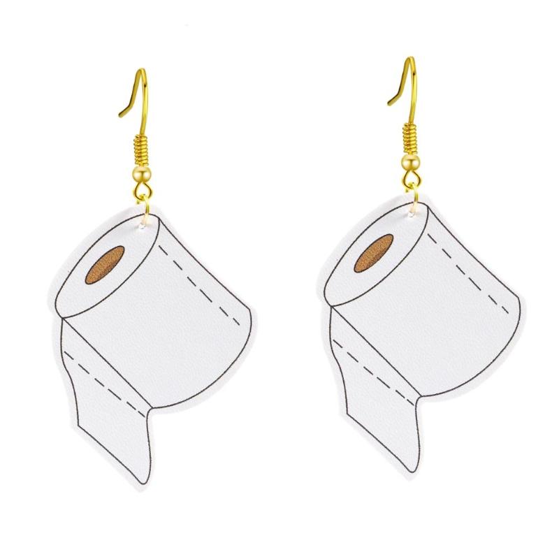 New Roll Paper PU Leather Earring Drop Earrings Funny Mask Geometric Drop Earrings Creative Paper Towel Toilet
New Roll Paper PU Leather Earring Drop Earrings Funny Mask Geometric Drop Earrings Creative Paper Towel Toilet