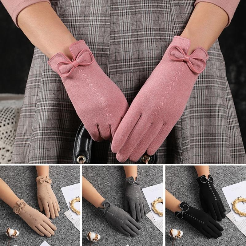 Women Winter Cute Bowknot Touch Screen Gloves Outdoor Driving Windproof Thicken Plush Lined Leaves Embroidery Mittens
Women Winter Cute Bowknot Touch Screen Gloves Outdoor Driving Windproof Thicken Plush Lined Leaves Embroidery Mittens