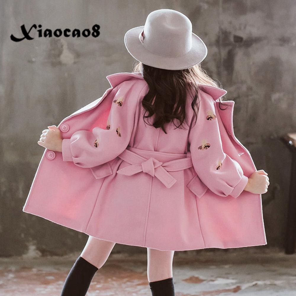 Autumn Children's Clothing Coat Girls Winter Woollen Jackets Kids Warm Outerwear Fashion Toddler Baby Girls Princess Jackets 201125