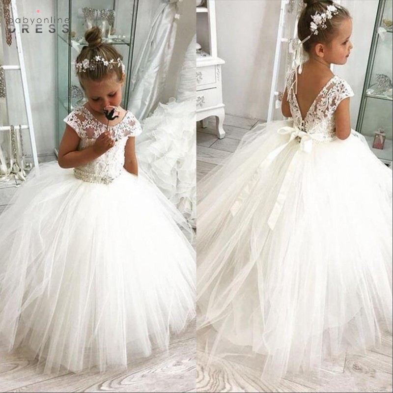 White Flower Girl Dresses Western Garden Weddings Sheer Cap Sleeve Appliqued With Lace-up Back Toddler Kids Birthday Dress, Fuchsia
White Flower Girl Dresses Western Garden Weddings Sheer Cap Sleeve Appliqued With Lace-up Back Toddler Kids Birthday Dress, Fuchsia