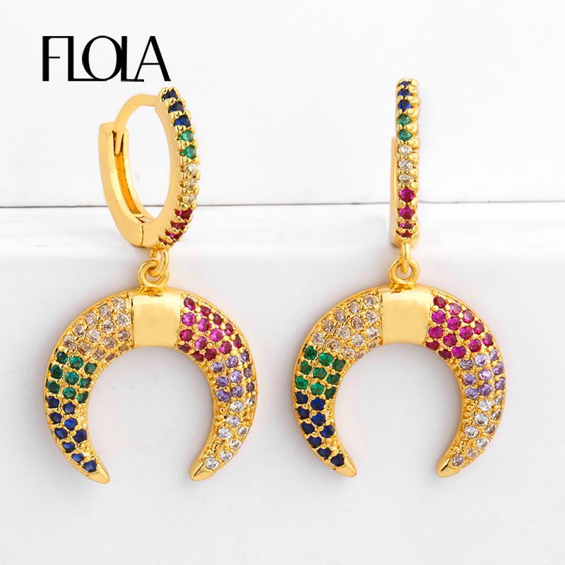 Stud FLOLA CZ Rainbow Zircon Horn Earrings For Women Small Gold Filled Crescent Moon Crystal Jewelry Gifts Ersr341
Stud FLOLA CZ Rainbow Zircon Horn Earrings For Women Small Gold Filled Crescent Moon Crystal Jewelry Gifts Ersr341