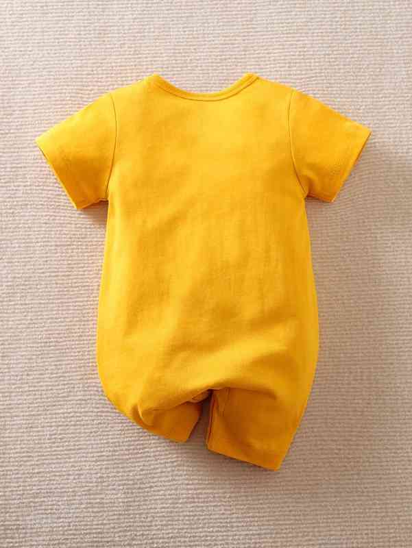 Baby Slogan & Heart Graphic Romper SHE
