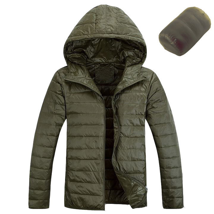 Men Hooded ultraLight White Duck Down Jacket Warm Jacket Line Portable Package men pack jacket 201217