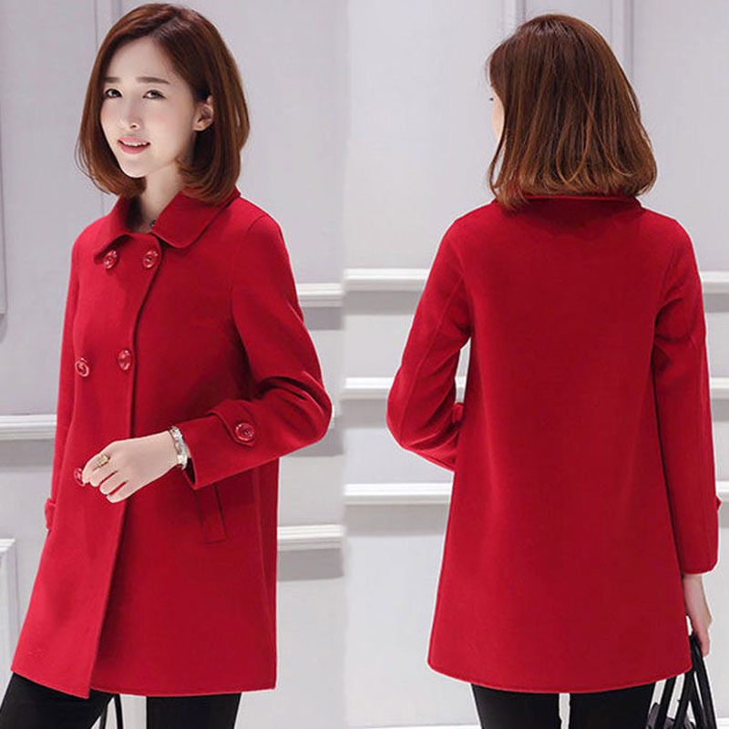 New Winter Female Jacket of Medium Korean Length Elegant Fine Women's Wool Casual Plus Size Outerwear R695 69vw, Red.
New Winter Female Jacket of Medium Korean Length Elegant Fine Women's Wool Casual Plus Size Outerwear R695 69vw, Red.