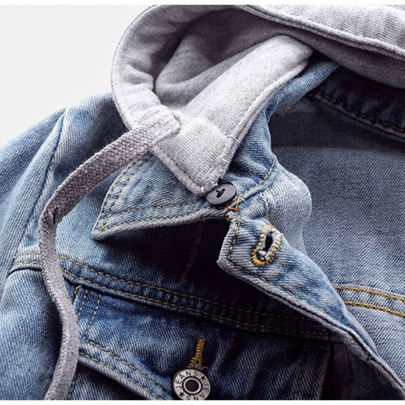 Vintage Denim Jacket Women Autumn Coat Ripped Hooded Outerwear Coats Windbreaker Basic Boyfriend Female Jeans Jacket Plus Size 201026