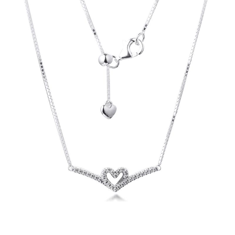 Sparkling Wishbone Heart Collier Necklace Choker Pendant Colgantes Collares Pingente Real 925 Sterling Silver Women Jewelry
Sparkling Wishbone Heart Collier Necklace Choker Pendant Colgantes Collares Pingente Real 925 Sterling Silver Women Jewelry